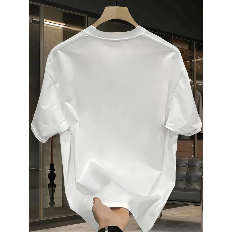 European sizes Pure Trendy Print Short-Sleeve T-Shirt for Men, New Summer Casual Style, Loose Fit, Versatile Top for Men