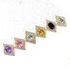 5Pcs 22*30Mm Shiny Rhinestone Rhombus Alloy Accessories Diy Jewelry Accessories Decoration