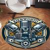 Kenworth (1) Round Office Rug Decorative Floor Rug for Office Bedroom Living Room and Home Space