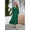 New V-neck Long-sleeve Dress Jacquard Waist Dresses