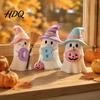 Cute Ceramic Ghost Statue Halloween Figurine Resin Spooky Statue Funny Creepy Home Decor Tabletop Ornament for Shelf Party Haunted House Small
