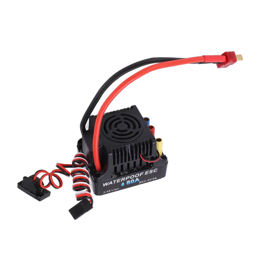 RC Car Brushless ESC 80A T Plug Waterproof 6V 5A SBEC Multiple Protection 1 8 RC Car Brushless ESC for 1 8 RC