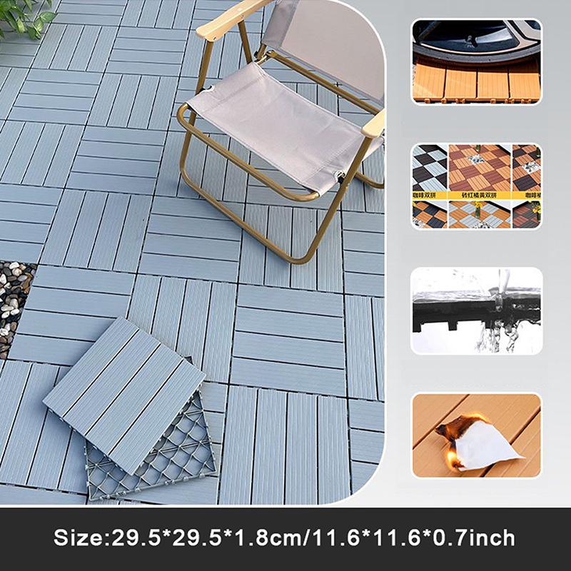 Diy Plastic Wood Flooring For Balcony Bathroom Courtyard Garden Terrace - Outdoor Splicing Waterproof Anti-Slip Floor Mat