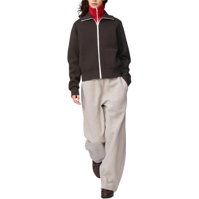 UNIQLO Pocket Solid Color Loose Wide Leg Knit Sports Pants Unisex bottoms 486303-31