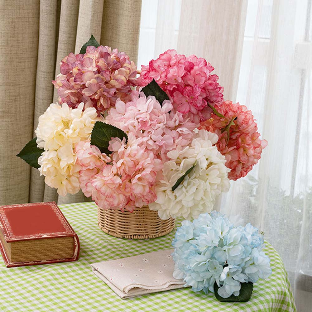 Artificial Hydrangea Bouquet, Lifelike Cloth Flowers For Home Decoration, Centerpiece For Living Room, Dining Table Display