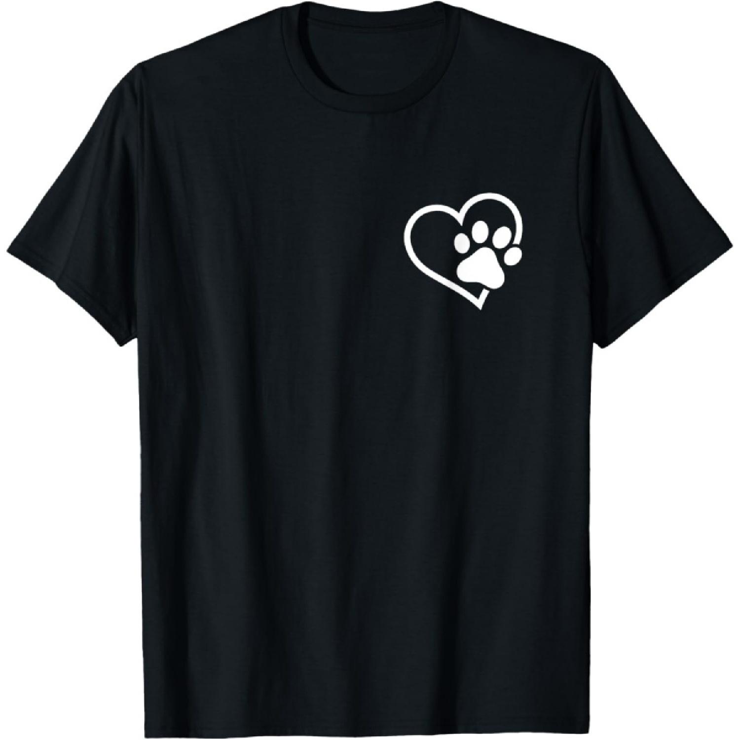 

Heart with Paw For Cat or Dog Lovers T-Shirt for Men Women Girls Kids XXXXXL чорний