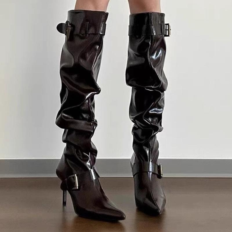 Fashion High Boots Women High Heels Shoes Sexy Pointed Toe Heeled Shoes 2025 Designer New Winter Dress Party Fashion Chelsea Boots Pumps