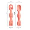 2PCS/Set Silicone Baby Spoons First Stage Utensils Baby Led Weaning Spoons Baby Chew Spoon Training Spoon Self Feeding Utensils