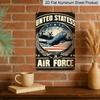 2D Flat, 1pc United States Air Force Vintage Airplane Aluminum Sign - Patriotic Military Wall Decor Military Room Decor, Man Cave, Patriotic Home