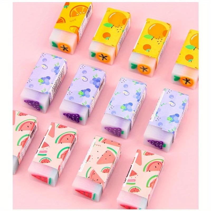 30pcs Random Color Jelly Erasers Fruit-Shaped Cleaners Suitable for Art Students to Carry Anytime