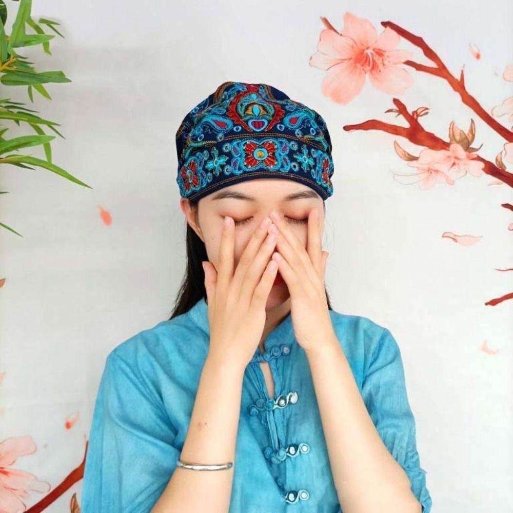 Mexican Style Flowers Bandanas Embroidery Headscarf Fashion Beanie Hat  for Women