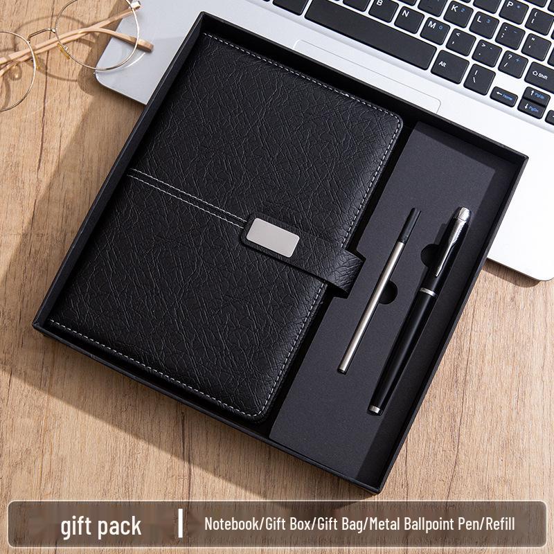 High-End A5 Business Notebook Gift Set: Customizable Logo, Thick Notepad for Meetings and Learning