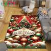 Christmas Santa Claus Carpet Living Room Bedroom Carpet Balcony Bathroom Non-slip Door Mat Photography Props Birthday Gift