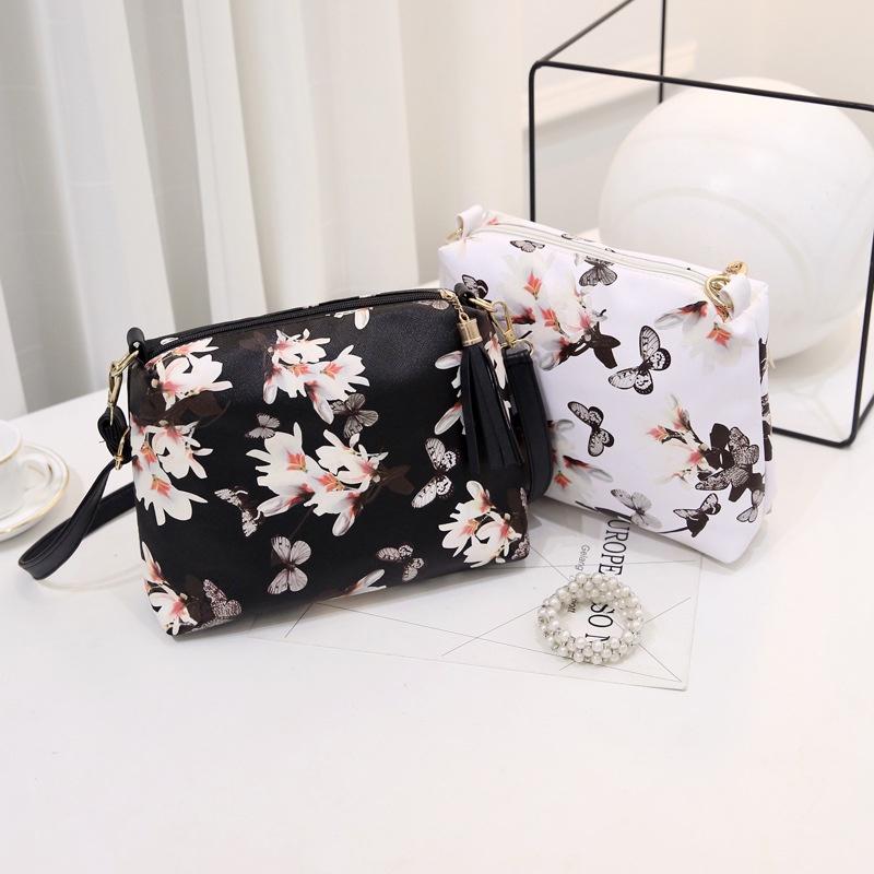 Women's Single Shoulder Bag Floral Pattern Canvas Material Comfortable Lightweight