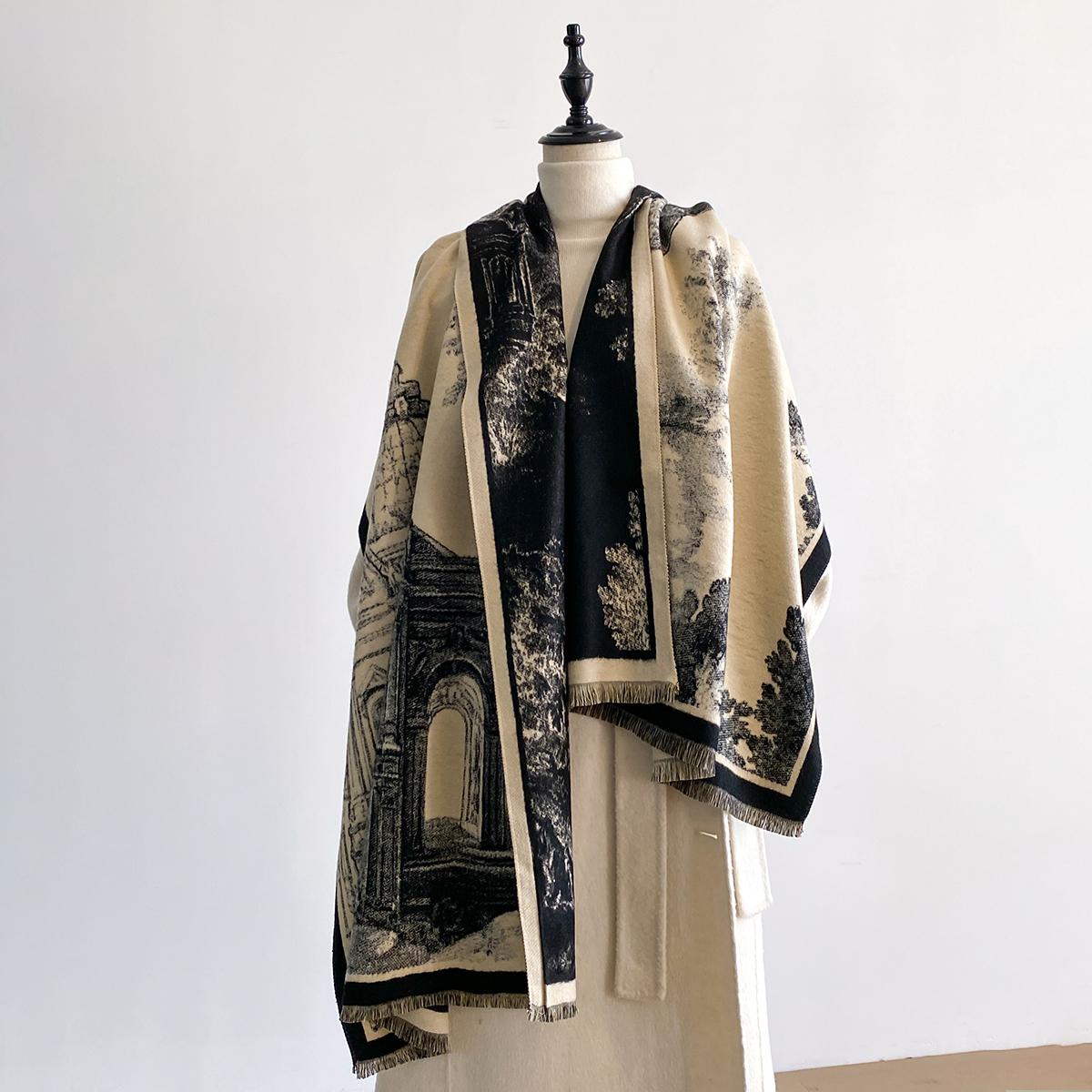 

Elegant And Ultra Soft Windproof Imitation Cashmere Scarf A Versatile Autumn And Winter Shawl Or Blanket Suitable For All Seaso
