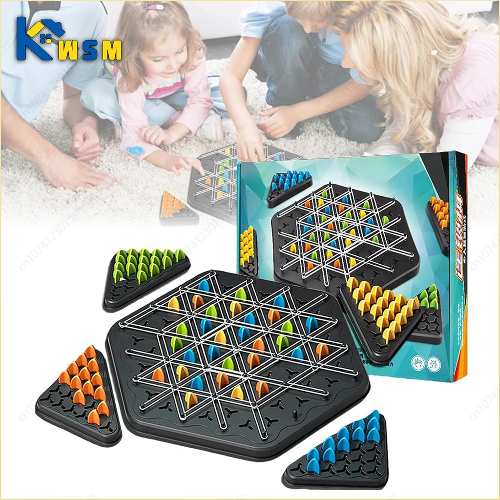 Nouveau jeu d'échecs en chaîne géométrique, jeu d'échecs triangulaire, jeu de bureau, entraînement en bande de caoutchouc, exercice d'interaction familiale, jouets de réflexion, cadeaux