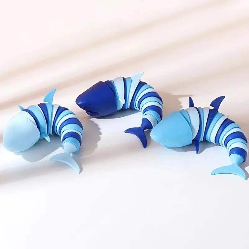 Fidget Toys Slug 3D Articulated Stretch Shark Stress Reliever for Adults Kids Anti-Anxiety Office Desk Toy Gifts
