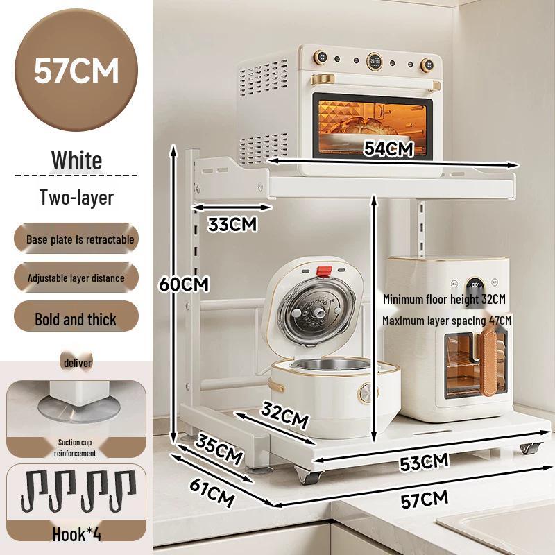 Multi-Functional Kitchen Microwave and Rice Cooker Storage Rack