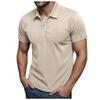 Men's Summer Loose Tee Corduroy Half Zipper Lapel Short Sleeved T-Shirt Solid Color Lightweight And Breathable Shirts Tops