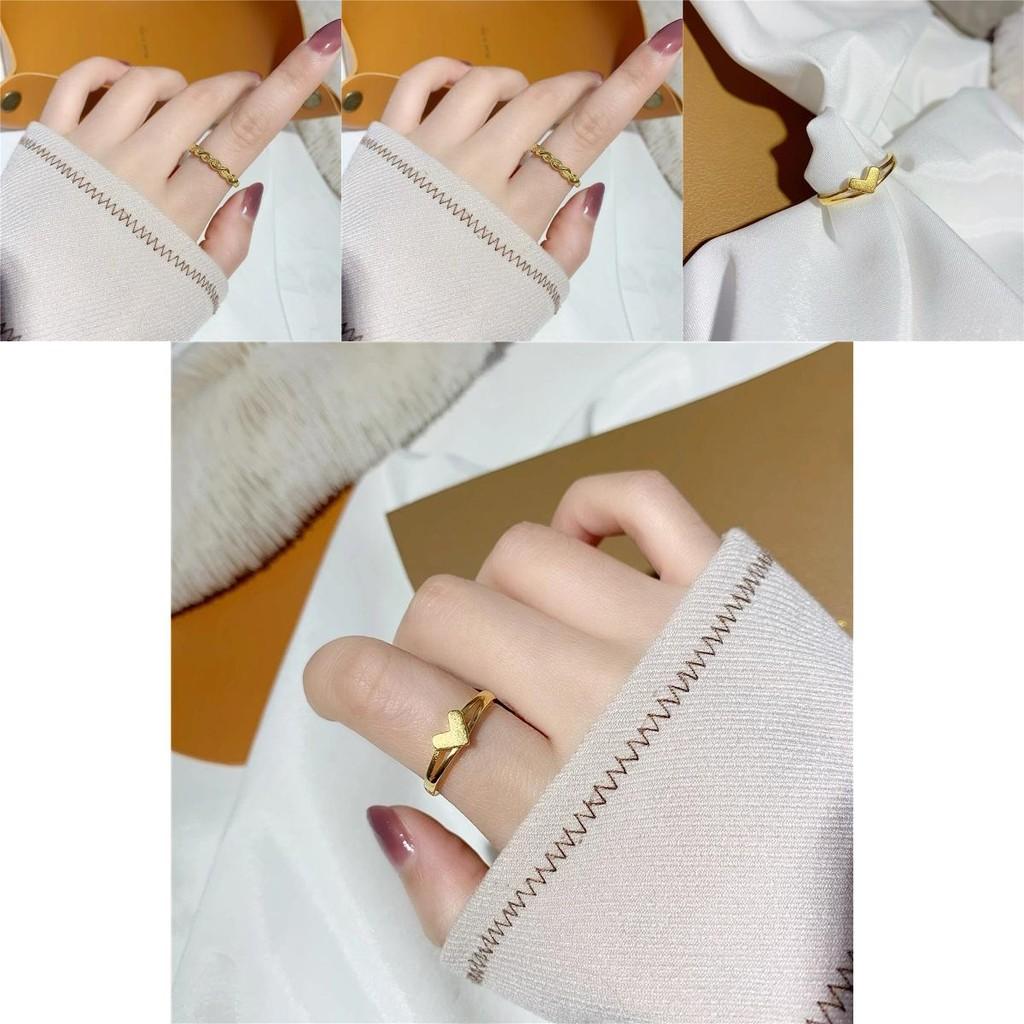 Fashionable Gold Plated Adjustable Heart Twisted Ring Unique Design For Women Gifts