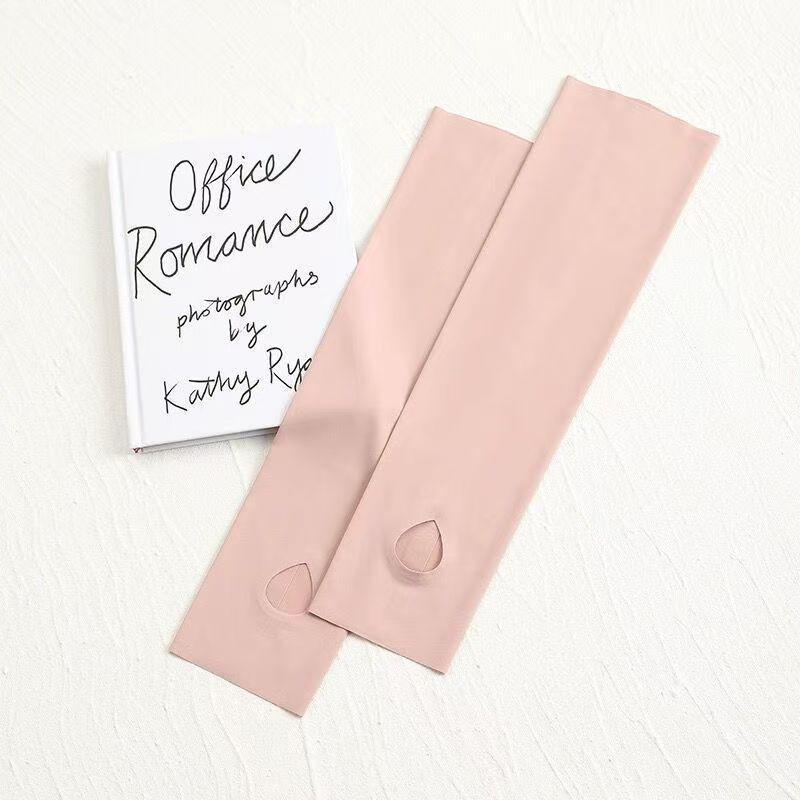 Women Ice Silk Sun Protection Arm Sleeves UV Protection Cooling Breathable Seamless Sun Sleeves for Cycling Outdoor