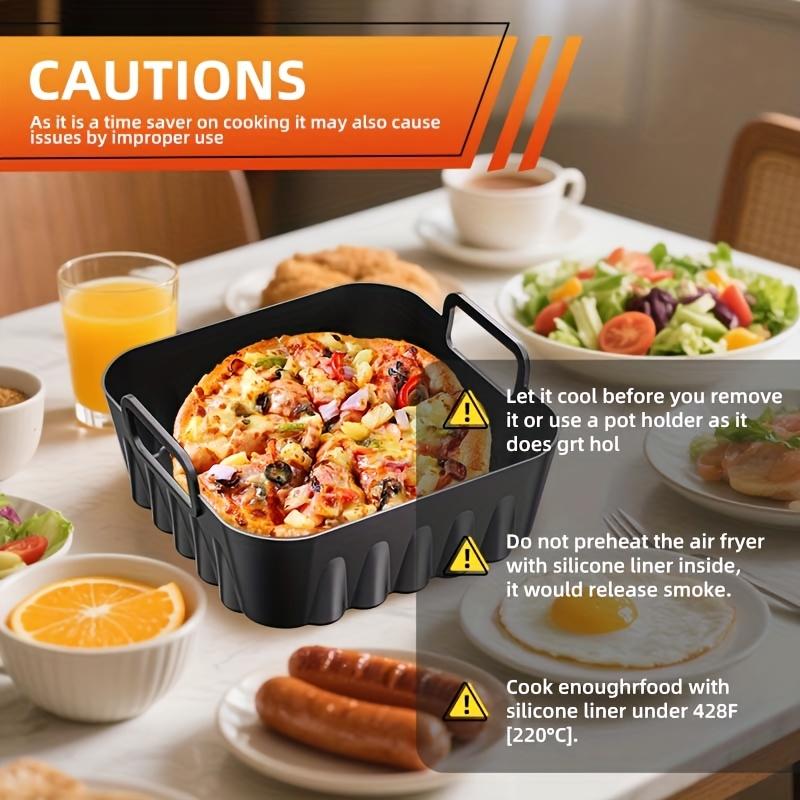 Square Silicone Air Fryer Mold for COSORI 67.63oz Midea 67.63oz Reusable Food Grade Silicone Baking Airfryer Kitchen Accessories