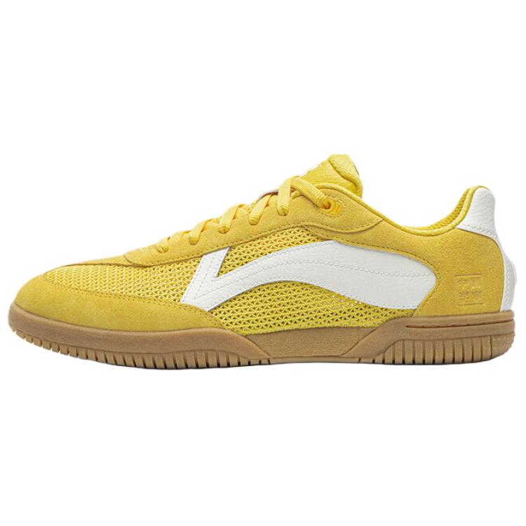 Li Ning PP Настольный теннис Дышащие Устойчивые к истиранию Низкие Повседневные Кроссовки Мужские Желтый Слоновая кость AZGW305 / 39.5