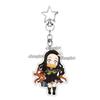 5cm Acrylic Anime Cartoon Kamado Nezuko Agatsuma Tanjiro Giyuu Q Version Keychain Game Character Backpack Pendant Charm Gift Toy