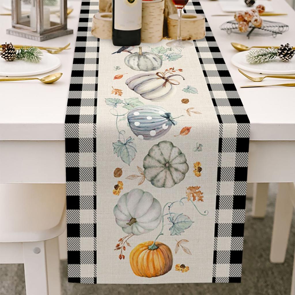 Christmas Table Runner, Snowman / Trees Table Runner, Seasonal Winter Xmas Holiday Kitchen Dining Table Decoration 13 X 72 Inch