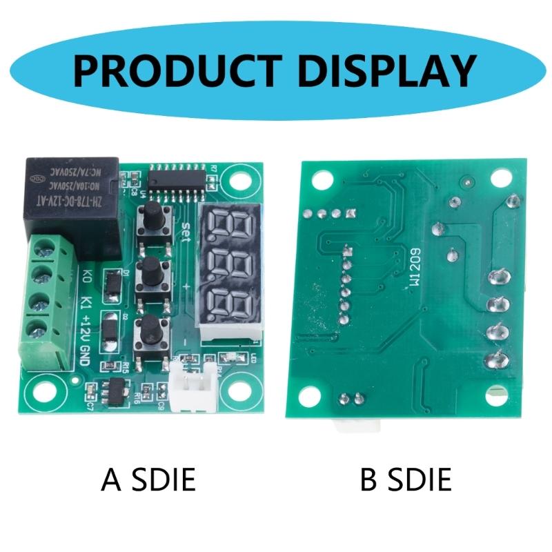 W1209 DC12V Digital Temperature Controller Module With Waterproof Sensoring For Precise Heating And Cooling Control