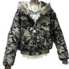 Mens Camo Puffer Jacket Winter Thick Hooded Bomber Streetwear Casual Warm Coat
