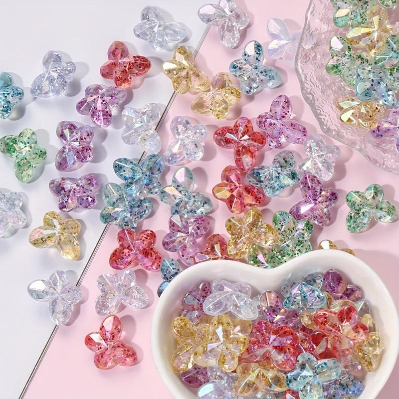 

Acrylic Colored Butterfly Sequin Bead DIY Bracelet Material Accessories 10pcs