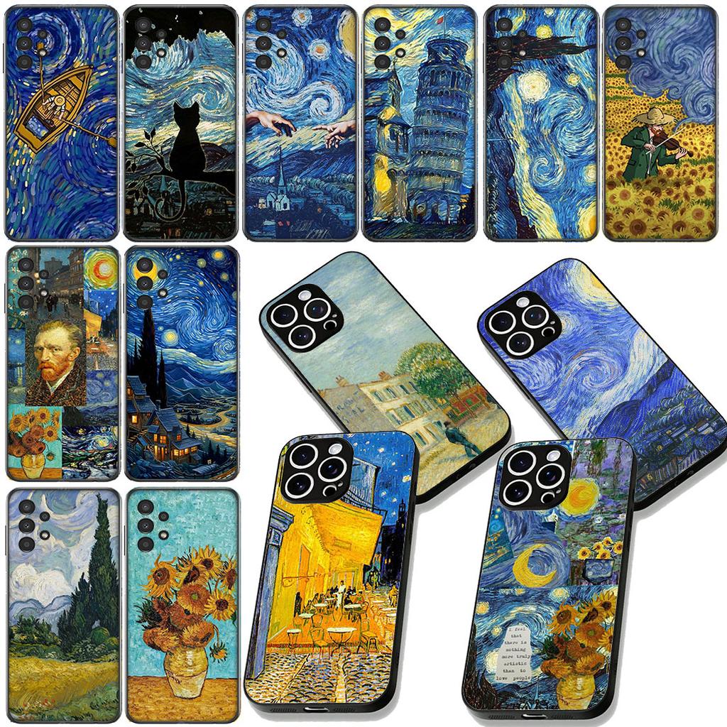 Sunflower Starry Night Van Gogh Cover for Motorola Moto Edge 50 30 Fusion 40 NEO Ultra Pro G22 G23 G20 G35 G84 G13 G53 Case