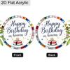 2D Flat Acrylic Happy Birthday in Heaven Suncatcher, 7.87in Cake Pattern Window Hanging Decor, Sympathy Gift for Remembrance Loved Ones