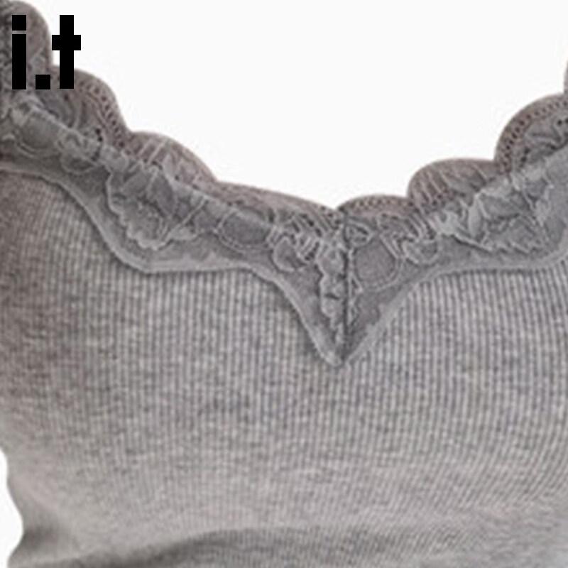 CHOCOOLATEit Women's Lace Trim Slim-Fit Camisole