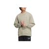 Adidas Originals Trefoil Solid Logo Embroidery Loose Round Neck Pullover Sweatshirt Men Tops Light-Green IC8143