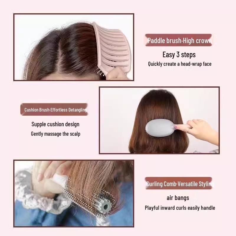 Damen Antistatischer Flauschiger Langhaar Massagekamm - Kissen-Airbag für Glattes, Lockiges Haar