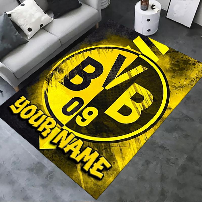 Custom Name Borussia Dortmund Carpet Rug for Living Room Bedroom Home Sofa Decoration,Kids play Non-slip Floor Mat