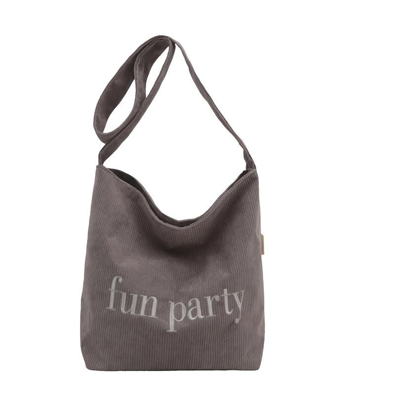 

Chic Urban Simple Letter Embroidery Brown Tote Bag For Women Large Capacity Everyday Use сірий колір