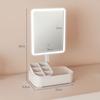 Makeup Mirror with Lights, Rechargeable Vanity Mirror w/ Touch Screen, 2 Lighting Modes and 180 degrees Rotation, White