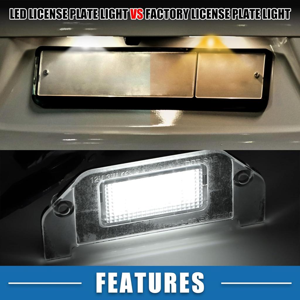 Car 6000K White LED License Plate Light Assembly 4805846AB 3528SMD for Dodge Charger 2006-2014 ABS Clear