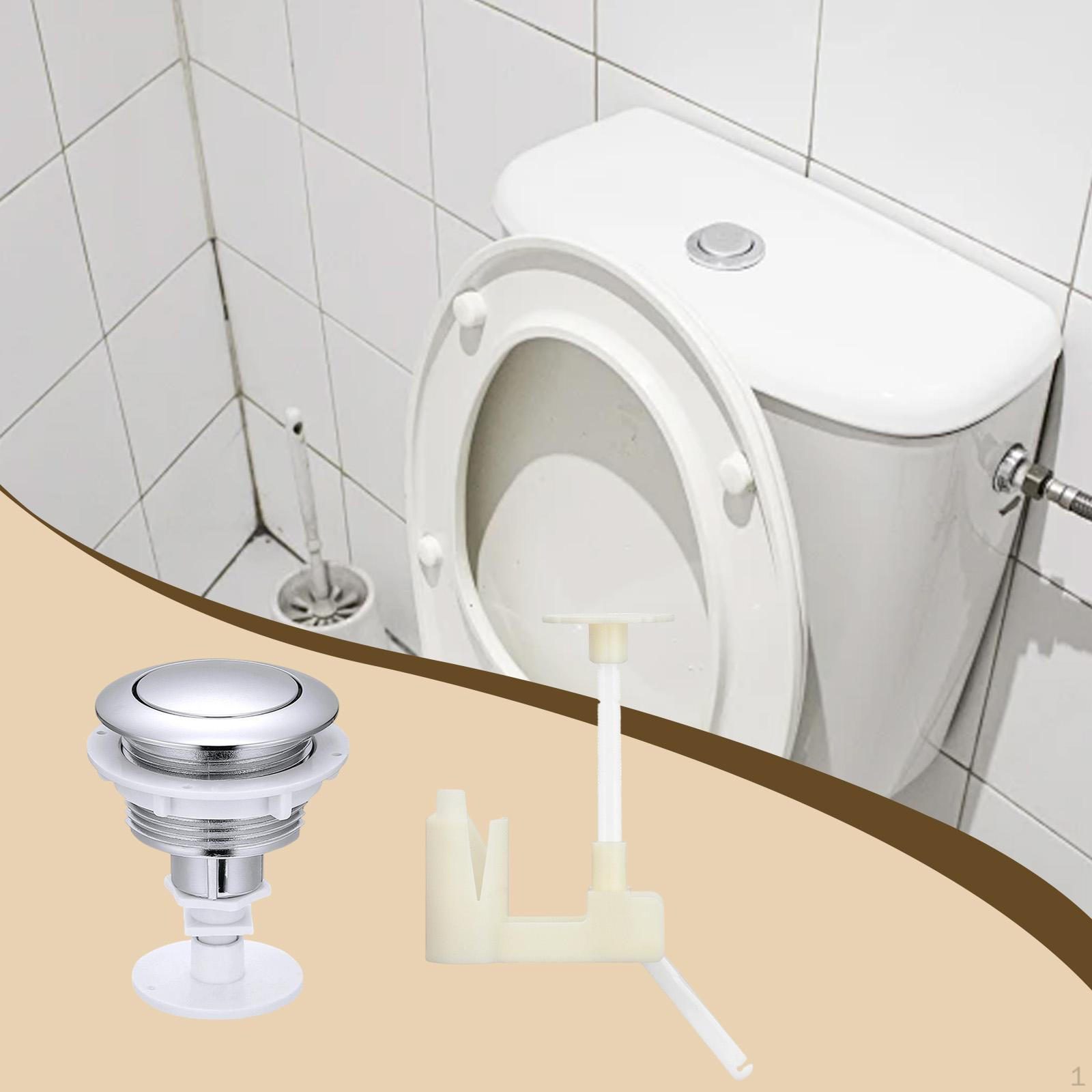 

Toilet Flush Button Bathroom Accessories, Easy to Install, Water Tank for Bathroom, срібний