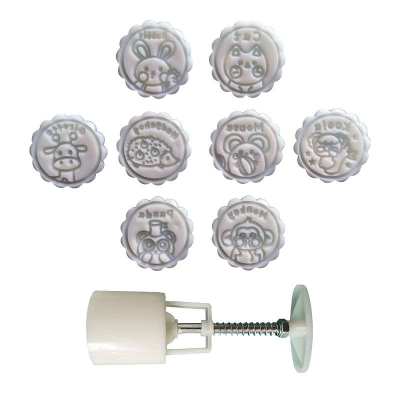 

Functional 50g Round Mooncakes Molds Pastries Press with Cute Animal Stamp for Home Baking and Festival Dessert 1