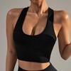 Women's Racerback Sports Bra, Seamless High Support Workout Bra, Wirefree Padded Gym Yoga Bra for Fitness Running