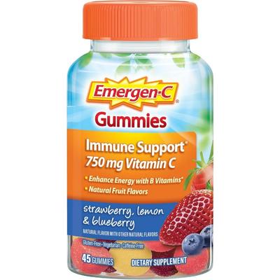 Emergence C 750mg Vitamin C Gummies Supplement for Office Workers 45 Tablets Strawberry Lemon Blueberry Flavor 1 Pcs