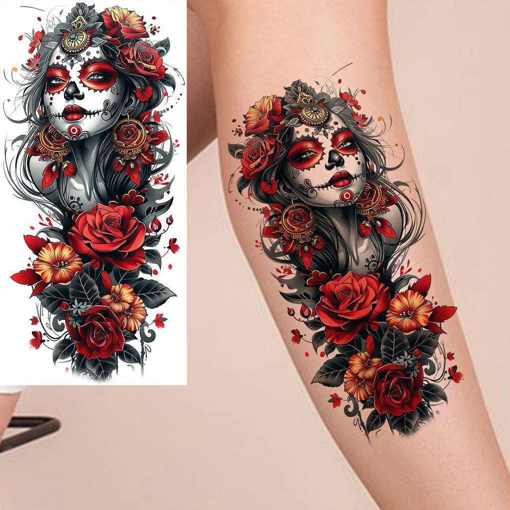 1 Blatt Kreative Malerei Drache Löwe Temporäre Tattoos für Männer Frauen Erwachsene Körperkunst Wasserdichte Realistische Fake Tattoo Aufkleber