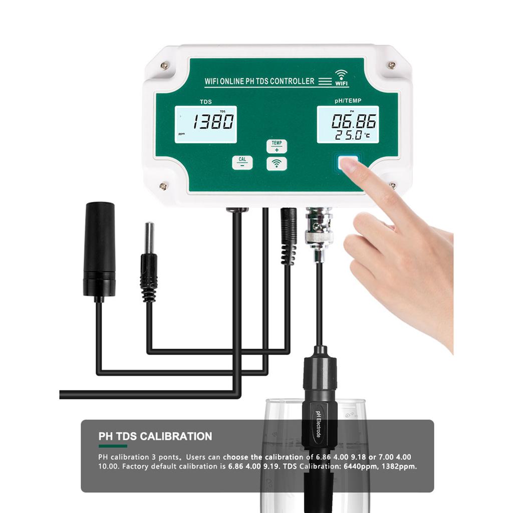 WiFi Online PH   Controller Professional 3 In 1 PHCelsius CelsiusTEMP Water Quality Detector PH Controller Water Quality Tester for Aquarium Hydro