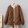 Diamond-shaped Bread Cotton-padded Jacket Autumn and Winter Simple Solid Color Western Style Warm Cotton-padded Jacket Women's Clothing