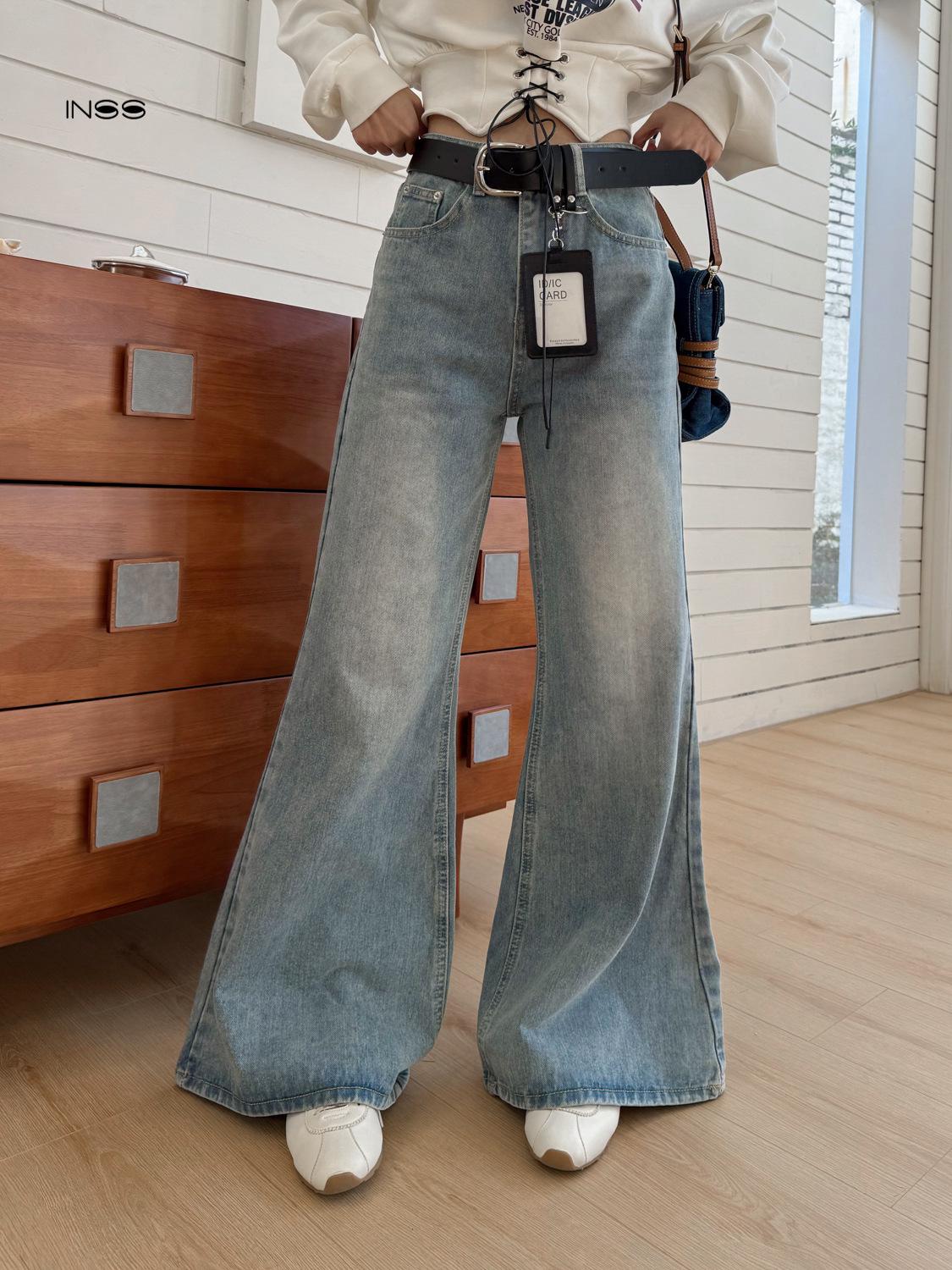 

Women s INSS Light Color Slimming Flare Jeans - Spring 2026 Style L синий
