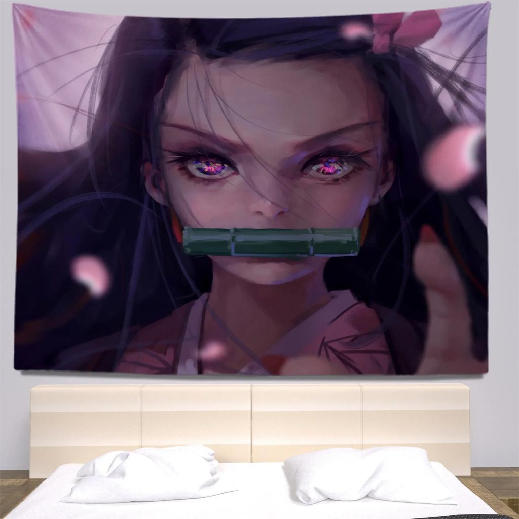 Cartoon Character Illustration Style Decorative Tapestry Home Wall Decoration Office Living Room Tapestry